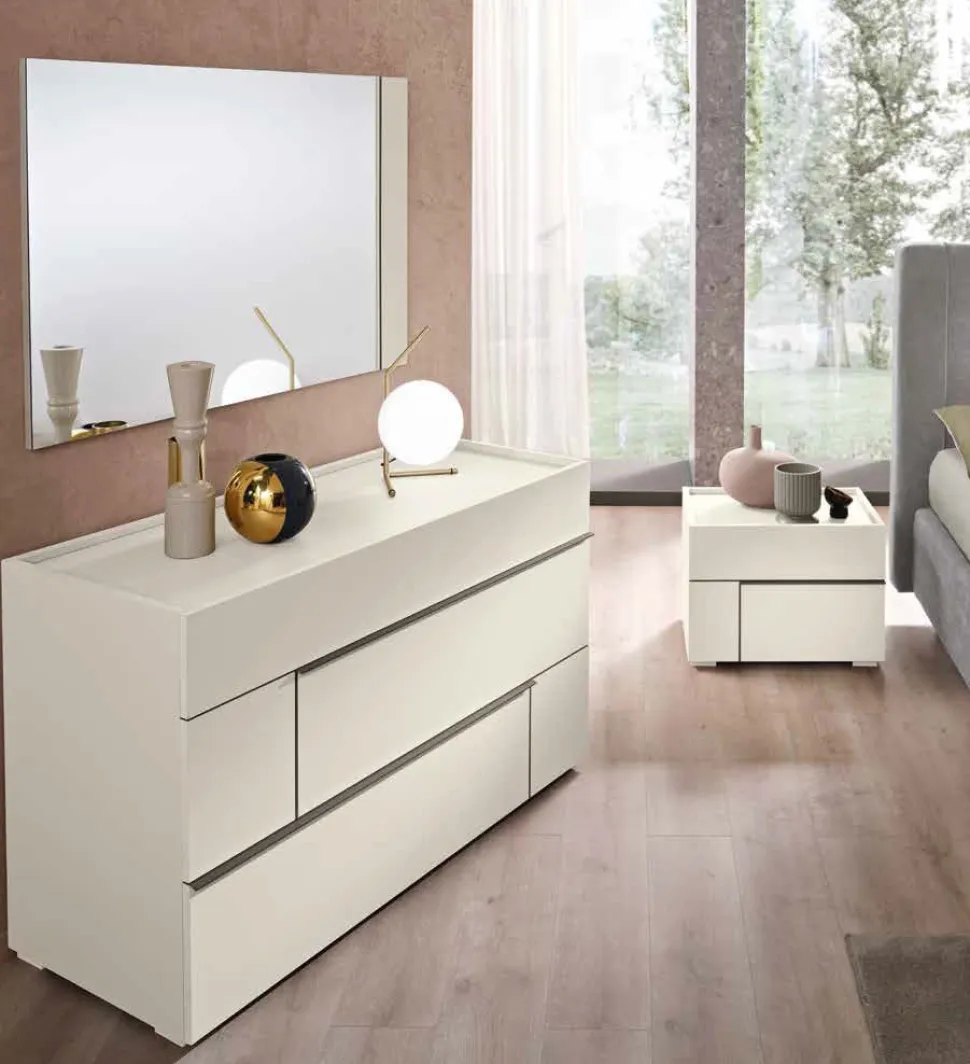 Cassettiera moderna 3 cassetti con maniglia ergonomica disponibile in vari colori Morgan linea Domino