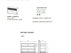 Cassettiera moderna 3 cassetti finitura Cashmere e Noce Caramello Cannettato disponibile in 2 Colori