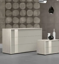 Cassettiera moderna 3 cassetti con maniglia integrata in MDF disponibile in vari colori