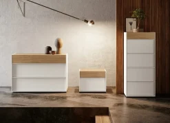 Cassettiera moderna 3 cassetti con Maniglia in Alluminio disponibile in vari colori