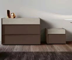 Cassettiera moderna 3 cassetti con Maniglia in Alluminio disponibile in vari colori
