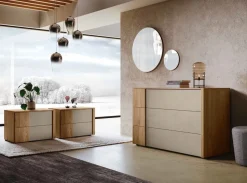 Cassettiera moderna 3 cassetti con maniglia pannello bicolore 14 mm disponibile in vari colori