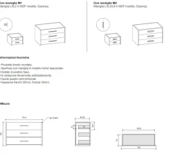 Cassettiera moderna 3 cassetti con maniglia in MDF rivestito Erika disponibile in vari colori