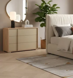 Cassettiera moderna 3 cassetti con maniglia in MDF Aurora disponibile in vari colori