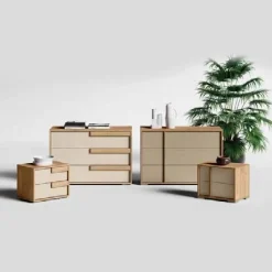 Cassettiera moderna 3 cassetti con maniglia in MDF Aurora disponibile in vari colori