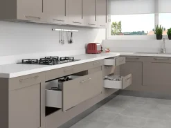 Cassetto esterno Concept 30kg, altezza 105mm, profondità 300mm, Acciaio, Verniciato bianco o antracite