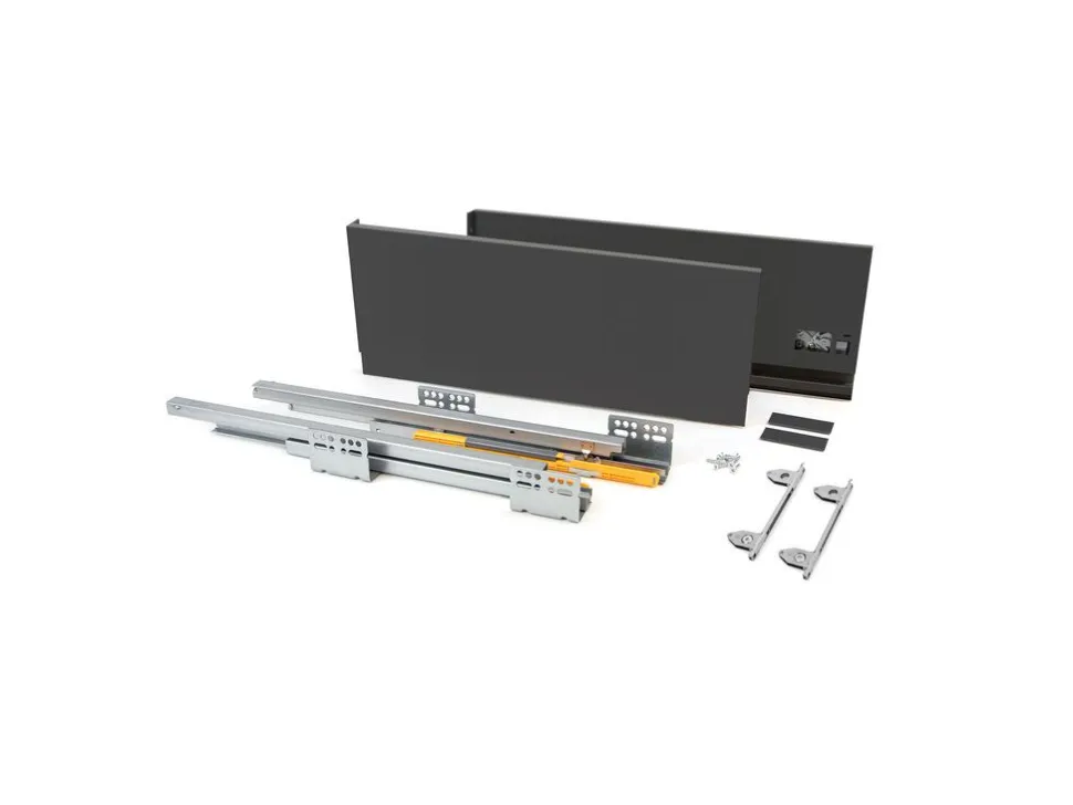 Cassetto esterno Concept 30kg, altezza 185mm, profondità 350mm, Acciaio, Verniciato bianco