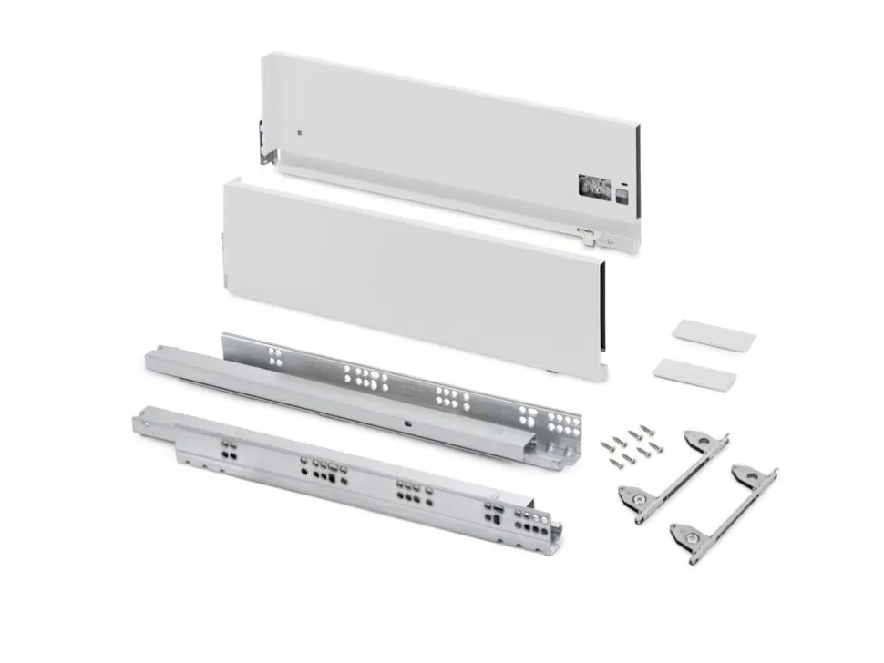 Cassetto esterno Vertex con regolazione 3D altezza 178mm, 60kg, profondità 500mm, Acciaio, Verniciato in 2 colori