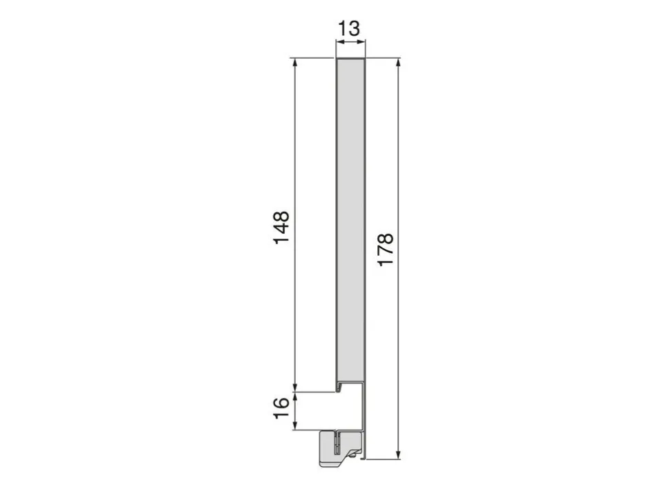 Cassetto esterno Vertex con regolazione 3D altezza 178mm, 60kg, profondità 500mm, Acciaio, Verniciato in 2 colori