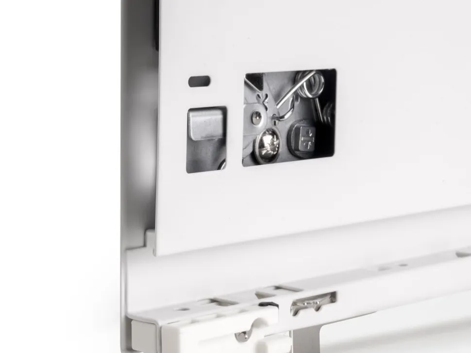 Cassetto esterno Vertex con regolazione 3D altezza 131mm, 60kg, profondità 500mm, Acciaio, Grigio antracite o Bianco