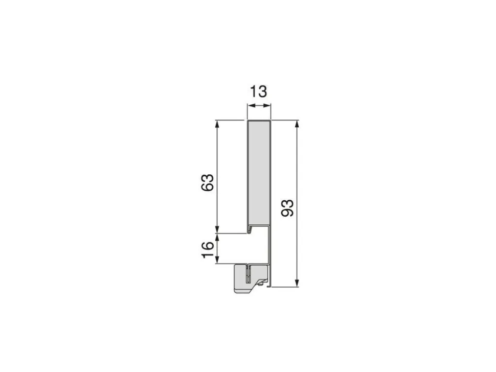 Cassetto esterno Vertex con regolazione 3D altezza 93mm, 60kg, profondità 500mm, Acciaio, Grigio antracite
