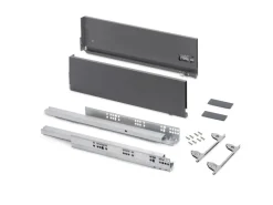 Cassetto esterno Vertex con regolazione 3D altezza 178mm, 40kg, profondità 350mm, Acciaio,Bianco,Alluminio o Grigio antracite