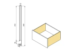 Cassetto esterno Vertex 60kg, altezza 242mm, profondità 450mm, Acciaio, Verniciato bianco