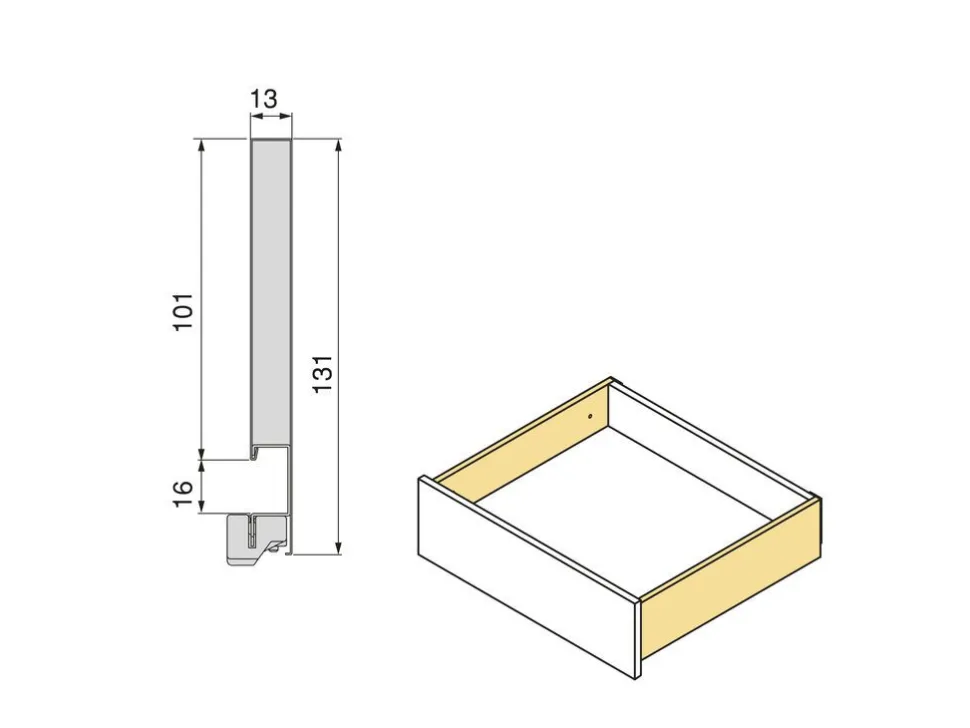 Cassetto esterno Vertex 40kg altezza 131mm, profondità 300mm, Acciaio, Grigio antracite o bianco