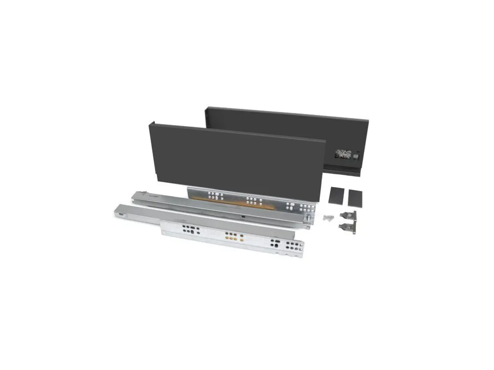 Cassetto esterno Vertex 40kg altezza 131mm, profondità 450mm, Acciaio, Grigio antracite