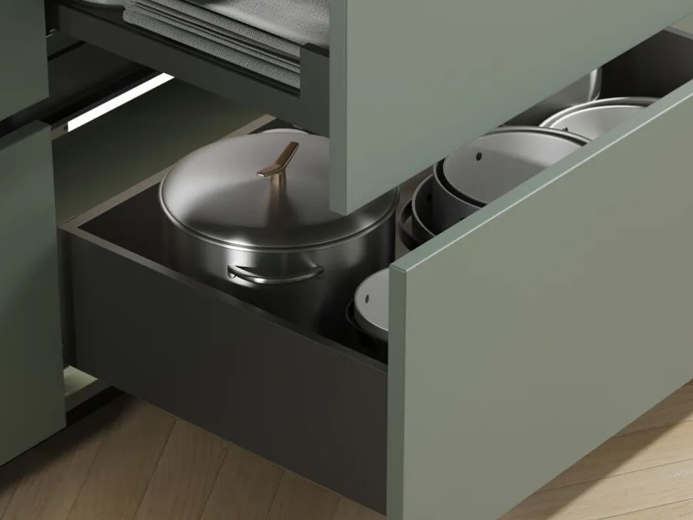 Cassetto esterno Vertex 40kg altezza 178mm, profondità 450mm, Acciaio, Grigio antracite