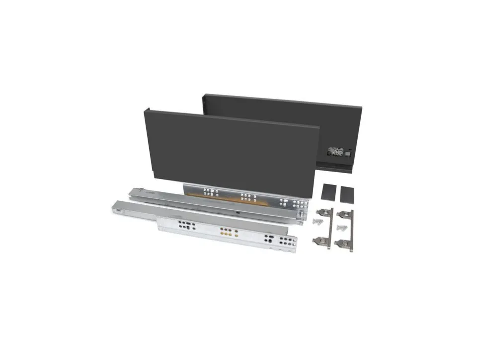 Cassetto esterno Vertex 40kg altezza 178mm, profondità 450mm, Acciaio, Grigio antracite