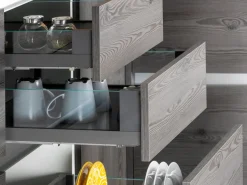 Cassetto esterno Vertex 40 kg con laterale in vetro 93 mm di altezza, 450 mm di profondità, Acciaio, Alluminio e Vetro, Grigio antracite