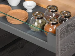 Cassetto esterno Vertex 40 kg con laterale in vetro 93 mm di altezza, 450 mm di profondità, Acciaio, Alluminio e Vetro, Grigio antracite