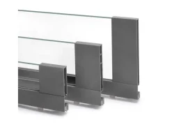 Cassetto esterno Vertex 40 kg con laterale in vetro 93 mm di altezza, 450 mm di profondità, Acciaio, Alluminio e Vetro, Grigio antracite