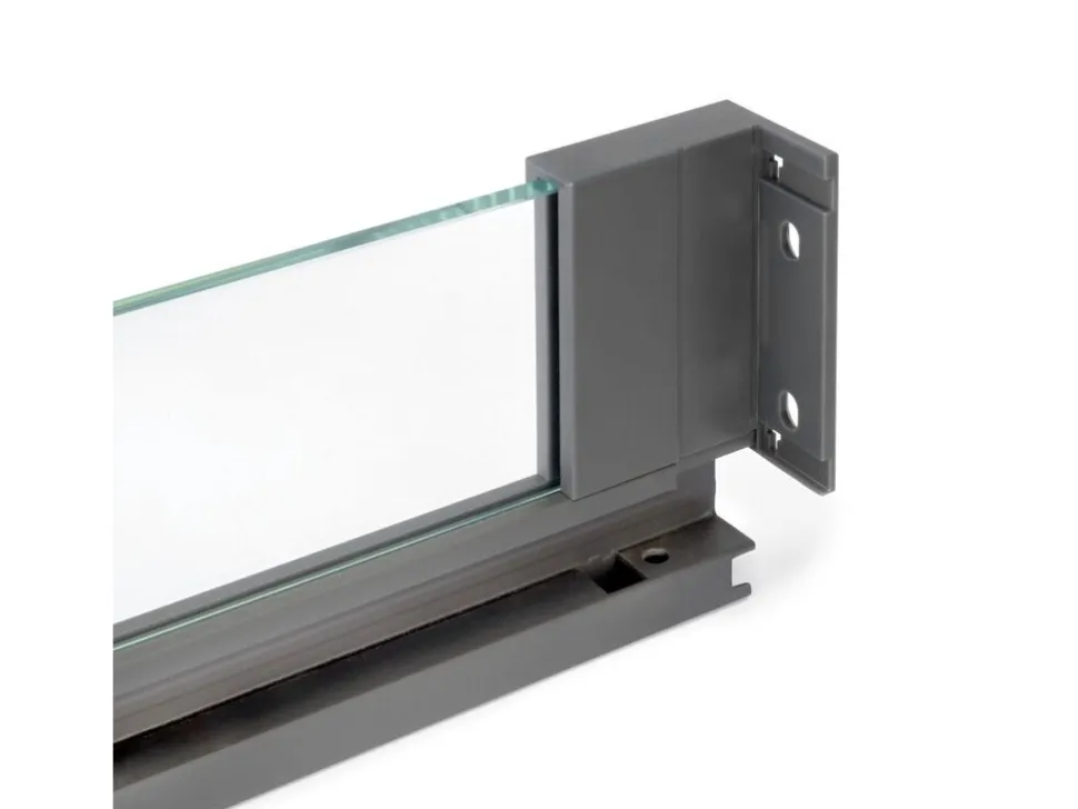 Cassetto esterno Vertex 40 kg con laterale in vetro 93 mm di altezza, 450 mm di profondità, Acciaio, Alluminio e Vetro, Grigio antracite