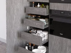 Cassetto esterno Vertex 40 kg con laterale in vetro 178 mm di altezza, 450/500 mm di profondità, Acciaio, Alluminio e Vetro, Grigio antracite