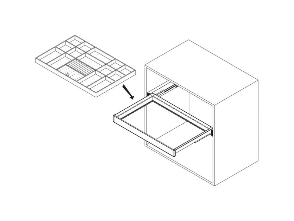 Cassetto organizzatore per armadi e cabine armadio Quartz, Eco-pelle e legno, Titanio, disponibile in 3 misure