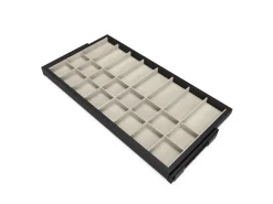 Cassetto organizzatore regolabile con guide soft-close per armadio disponibile in 2 colori e 3 misure