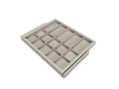 Cassetto organizzatore regolabile con guide soft-close per armadio disponibile in 2 colori e 3 misure