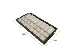 Cassetto organizzatore regolabile con guide soft-close per armadio disponibile in 2 colori e 3 misure