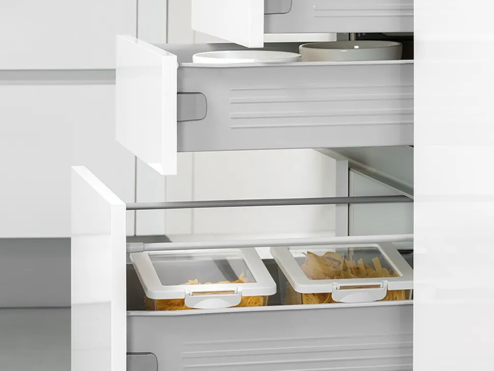 Cassetto per cucina e bagno Ultrabox, altezza 86 mm, Acciaio, Verniciato alluminio