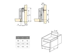 Cassetto per cucina e bagno Ultrabox, altezza 86 mm, Acciaio, Verniciato alluminio