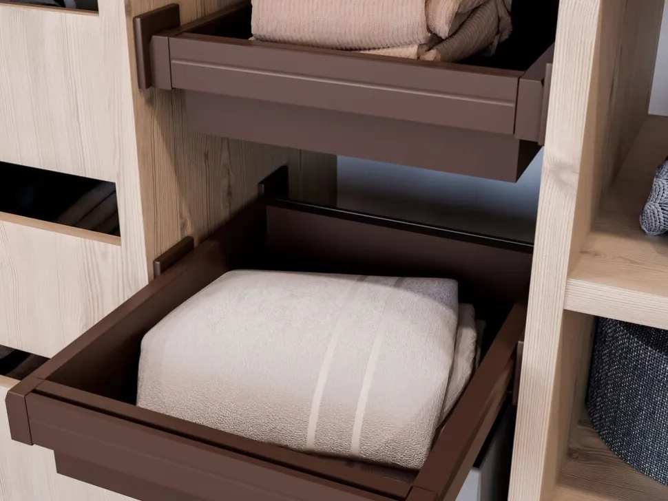 Cassetto regolabile per interno armadi in Acciaio e Alluminio disponibile in 3 misure
