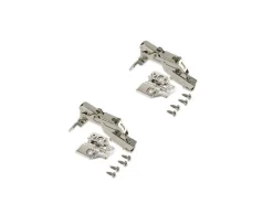 Cerniere collo alto X91 165 gradi con chiusura soft e Basetta a vite, Altezza 0, Acciaio, Nichelato