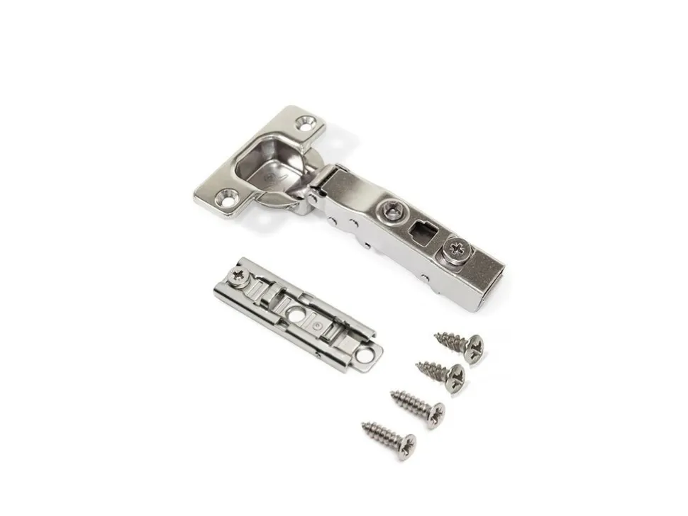 Cerniere collo dritto X91 con chiusura soft e Basetta a vite, altezza 1, Acciaio, Nichelato