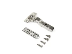 Cerniere mezzo collo X91 con chiusura soft e Basetta a vite, altezza 1, Acciaio, Nichelato