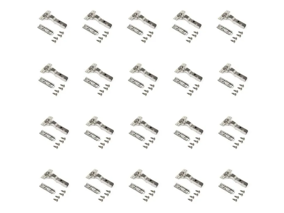 Cerniere mezzo collo X91 con chiusura soft e Basetta a vite, altezza 1, Acciaio, Nichelato