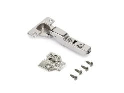 Cerniere mezzo collo X92 con chiusura soft e basetta a vite, Acciaio, Nichelato