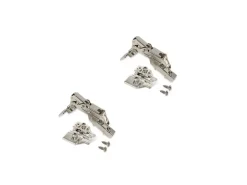 Cerniere mezzo collo X91 165 gradi con chiusura soft e basetta Euro, altezza 0, Acciaio, Nichelato