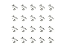 Cerniere X92 con apertura a 105 gradi, con chiusura soft e basetta montaggio misto, Diametro 5x9,5 mm, Altezza 0, Acciaio, Nichel satinato