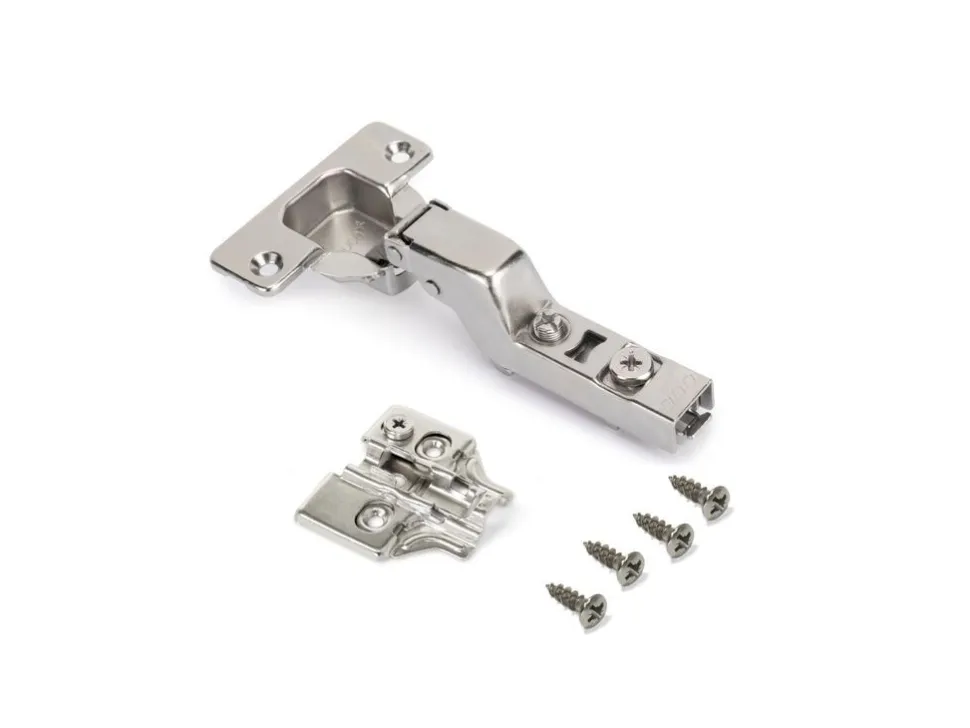 Cerniere X92 con chiusura soft e basetta a vite, Acciaio, Nichelato