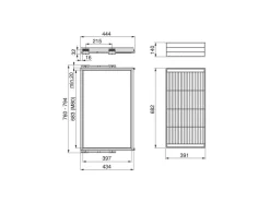 Cestello regolabile in filo e telaio a scorrimento con chiusura soft per armadio disponibile in 2 colori e 3 misure
