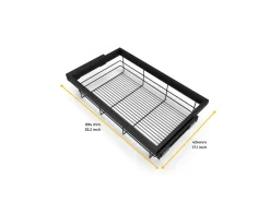 Cestello regolabile in filo e telaio a scorrimento con chiusura soft per armadio disponibile in 2 colori e 3 misure