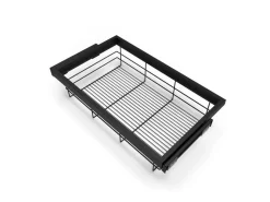 Cestello regolabile in filo e telaio a scorrimento con chiusura soft per armadio disponibile in 2 colori e 3 misure