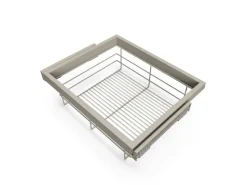Cestello regolabile in filo e telaio a scorrimento con chiusura soft per armadio disponibile in 2 colori e 3 misure