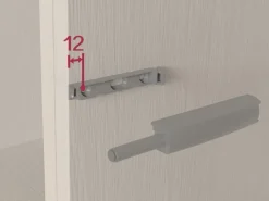 Chiusure per porte da avvitare ai mobili con regolazione Push Lite, lunghezza 80 mm, Chiusura soft, Tecnoplastica, Grigia