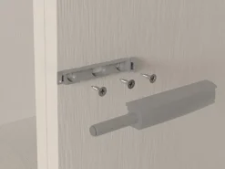 Chiusure per porte da avvitare ai mobili con regolazione Push Lite, lunghezza 80 mm, Chiusura soft, Tecnoplastica, Grigia