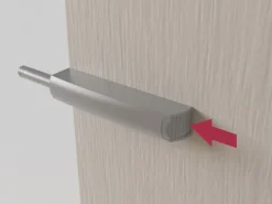 Chiusure per porte da avvitare ai mobili con regolazione Push Lite, lunghezza 80 mm, Chiusura soft, Tecnoplastica, Grigia