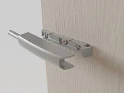 Chiusure per porte da avvitare ai mobili con regolazione Push Lite, lunghezza 80 mm, Chiusura soft, Tecnoplastica, Grigia