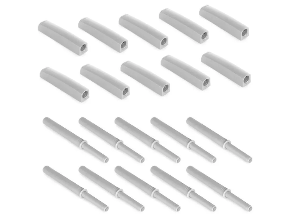 Chiusure per porte da avvitare ai mobili con regolazione Push Lite, lunghezza 80 mm, Chiusura soft, Tecnoplastica, Grigia